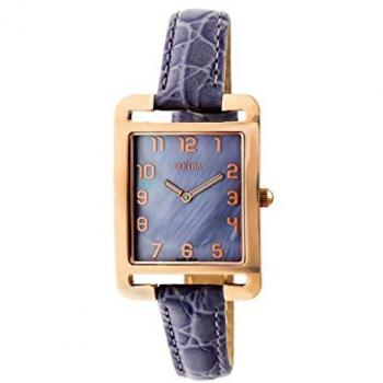 Bertha Marisol Lilac Leather-Band Quartz Watch with Swiss MOP Dial and Rose Gold Accents - One Size