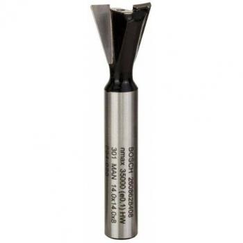 Bosch 2 608 628 408 - Fresas para colas de milano - 8 mm, D1 14 mm, L 14 mm, G 55 mm, 15°