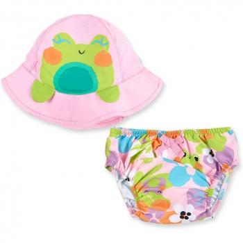 Conjunto de bebé niña de baño Tuc Tuc con culetín estampado y gorrito a juego Water Lilies