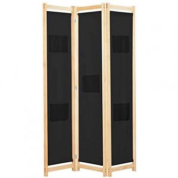 SengentoStyle Kamerscherm met 3 panelen 120x170x4 cm stof grijs