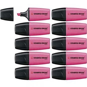 Marcador fluorescente STABILO BOSS Mini - Caja con 10 unidades - Color rosa