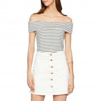 Vila Clothes Vicone Offshoulder Top, Camiseta sin Mangas para Mujer, Blanco