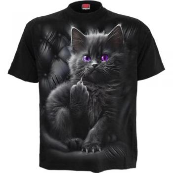 Spiral Cattitude Gothic T-Shirt - Unisex Black - Sizes S to 4XL