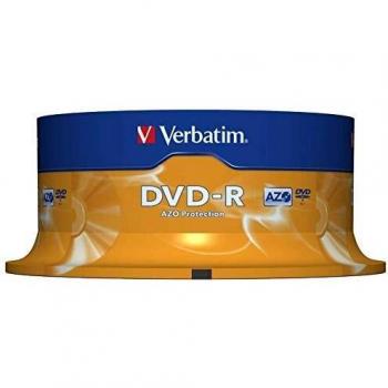 DVD-R Verbatim 16X 4,7GB Tarrina 25 Uds. Alta Compatibilidad y Fiabilidad