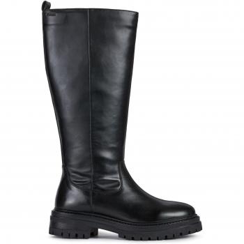 Geox Women's Leather Classic Boots Iridea - Breathable, Black, Size 40