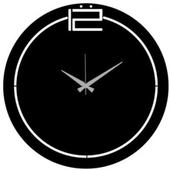 Reloj de Pared Esencial 2, Metal Negro, 42x0.15x42 cm