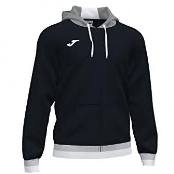 Chaqueta con capucha Joma Confort II hombre/unisex, color negro y gris, diseño cómodo y moderno