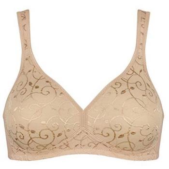 Triumph Elegant Cotton Wireless Bra - Beige - Women's Size 42C