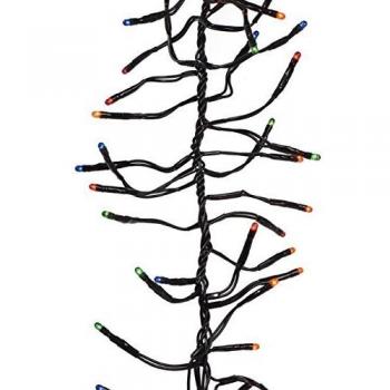 Luces LED de decoración navideña Cluster Twinkle L 494735 - 8 funciones, exterior, negro/multicolor, 768 cm