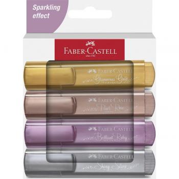 Estuche de Marcadores Fluorescentes Metálicos Faber-Castell Texliner 4U
