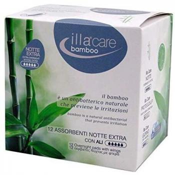 Illa Care Compresas Bambú Noche Extra con Alas 12uds