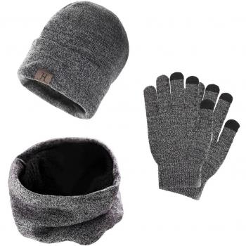 heekpek Bufanda Gorro Guantes para Hombre Invierno Regalos para Hombre Mujer Unisexo Set de Bufanda Conjunto de Guantes de Punto BufaSombrero de Invierno Gorras Con Bufanda