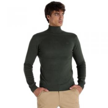 Jersey Básico de Hombre con Cuello Cisne Verde de Lois Jeans - Casual, Algodón, Manga Larga