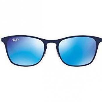 Ray-Ban 9539s Gafas de Sol, Rubber Blue/Red, 48 Unisex-Niño
