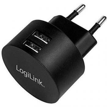 Cargador Doble USB-A LogiLink Negro PA0218