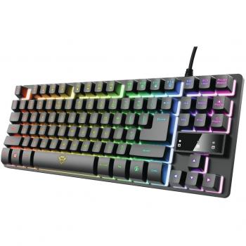 Tastiera Gaming Trust GXT 833 Thado TKL USB QWERTY Italiano, Metal con Iluminación LED Multicolor, Diseño Compacto y Anti-Ghosting