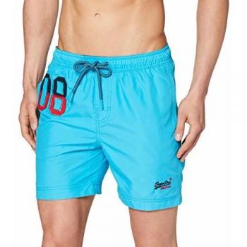 Superdry Water Polo Swim Short Pantalones Cortos, Azul