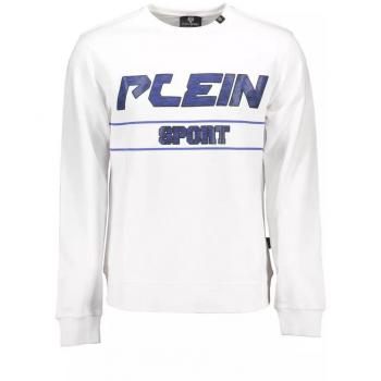 Plein Sport XXL White Cotton Sweater with Bold Logo