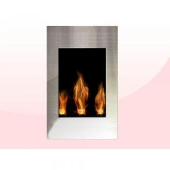 Biochimenea vertical de suelo o pared con frontal en acero inoxidable CBAF03 Purline
