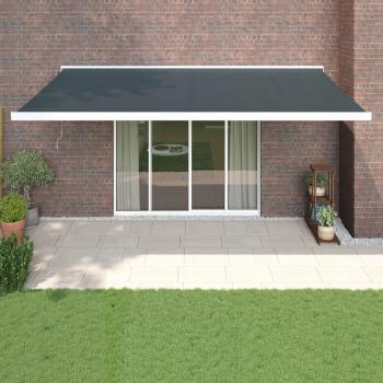 Toldo retráctil de aluminio y tela gris antracita 5x3 m