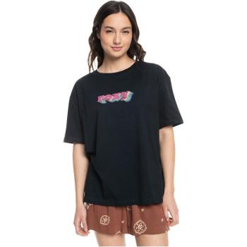 Camiseta de mujer Roxy Sand Under The Sky, manga corta, color negro y rosa, talla M