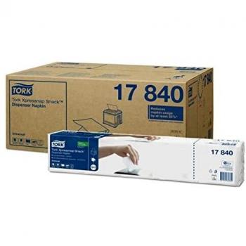 Tork 17840 Servilletas enmarañadas Xpressnap Snack Universal, compatible con el sistema N10 / un pliegue - 21.3cm x 21.6cm - 8 x 1125 servilletas - Blanco