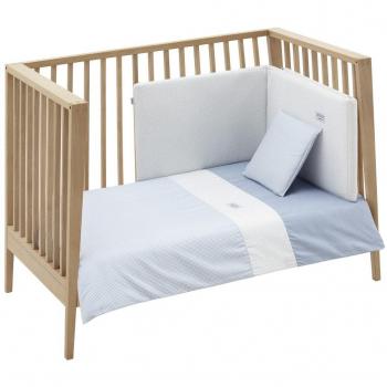 Cambrass Juego de 2 Piezas Funda Nórdica Cuna 70 Vichy10 Celeste 110x170x3 cm