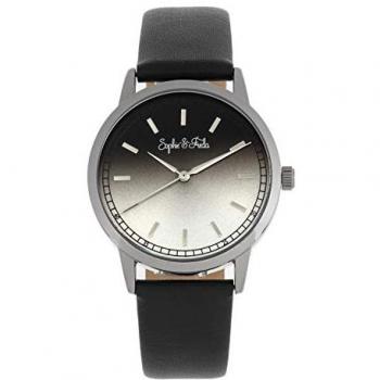 Sophie & Freda San Diego Women's Black Leather Band Quartz Watch