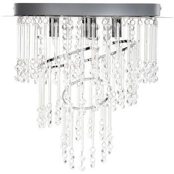 Lámpara de Araña Glamourosa de Vidrio y Metal Plateado con Cristales ⌀ 35 cm