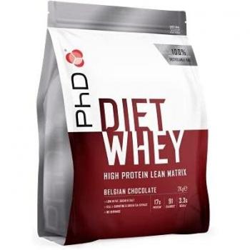 Phd Diet Whey protein powder , Low sugar, Low Fat, High Protein with added CLA, L-Carnitine and Green Tea Extract, High in BCAA’s, 100% Recyclable packaging, Belgian Chocolate protein shake, 2Kg