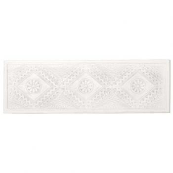 Cabecero Doble de MDF Blanco Decapado Vintage 157x50 cm para Cama de 135, 150 y 160