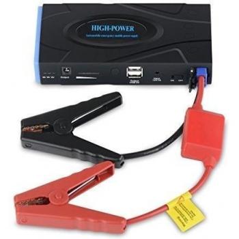 KINDEN 600 A pico actual coche Jump Starter 12 V 16800 mAh Banco de la energía con linterna LED integrada, SOS luz, puertos de carga USB, seguridad martillo
