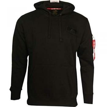 Sudadera con Capucha Alpha Industries 'Red Stripe' Negra/Blanca XL