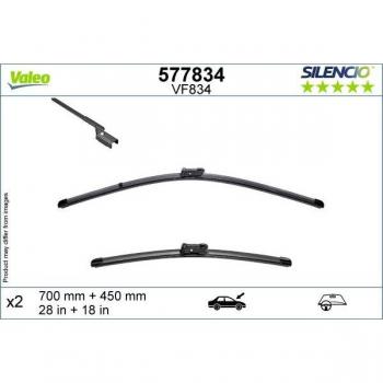 Limpiaparabrisas VALEO 577834, tipo de producto: hoja limpiaparabrisas, características: diseño aerodinámico, tecnología de goma premium para un barrido eficiente, fácil instalación con sistema de anclaje
