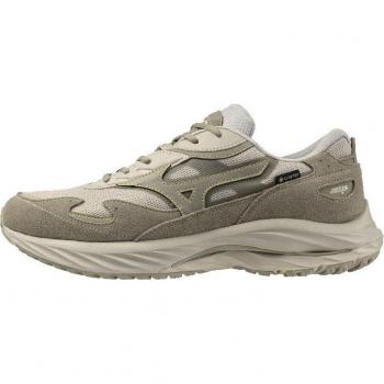Mizuno Wave Rider Beta GTX Running Shoes for Men - GORE-TEX, Size 44, Silver Cloud/Vintage Khaki
