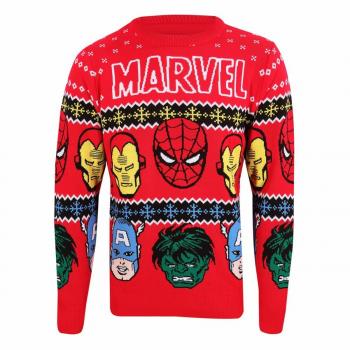 Unisex Marvel Comics Christmas Jumper Face's S