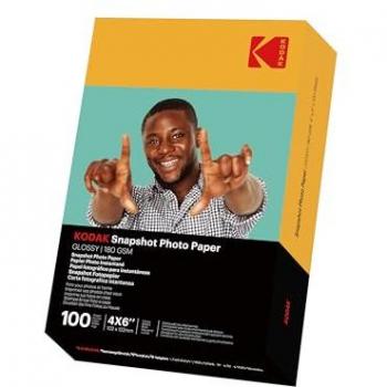 Papel Fotográfico Adhesivo Brillante Kodak - 100 Hojas - 102 x 152 mm - 180 g/m²