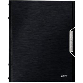 Carpeta organizadora Leitz Style, A4, 12 compartimentos, polipropileno, negro satinado