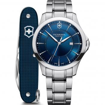 Victorinox Swiss Army Alliance Set: 40mm Analog Watch and Swiss Pocket Knife, Water Resistant 10ATM