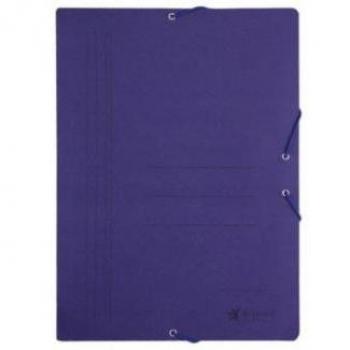 Carpeta de solapas folio con cierre de gomas en cartón azul Bismark 315998