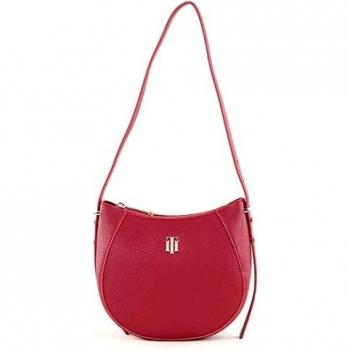 Tommy Hilfiger Women's Red Synthetic Tote Bag with Zip Closure - ONE SIZE