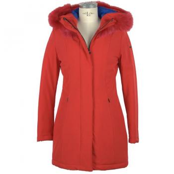 Red Women's Down Jacket - Polyester Insulated Coat, Size L