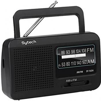 Radio portátil Sytech AM/FM SY-1654NG Negra con batería y conexión a red