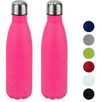 Gourdes Isotérmicas de Acero Inoxidable 0,5 Litros - Set de 2, Color Rosa