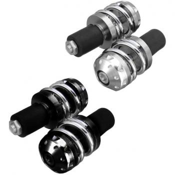 Sharplace 2x Extremo de Agarre de Manillar Protector de Daño para Motocicleta Negro y Plata