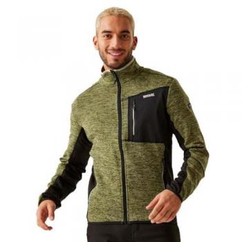 Regatta Men's Baslinn Full Zip Fleece Jacket in Nephrite Green Marl/Black, Size 3XL