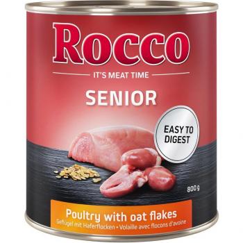 Rocco Senior 24 x 800 g - Pollo y copos de avena