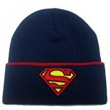 Superman - Gorro oficial Beanie punto Modelo Cuff para niños niñas adolescentes