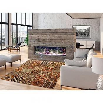 Alfombra Moderna de Mosaico Grande 190x280 cm | Pelo Corto 100% Lavable | Ideal para Salón, Dormitorio, Sala y Comedor
