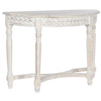 Consola Auxiliar Home ESPRIT Blanco Madera de Mango 114,3 x 38,1 x 82 cm